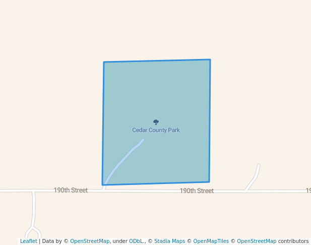 walking in Cedar County Park map in Creston