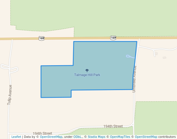 walking in Talmage Hill Park map in Thayer