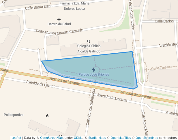 walking in Parque José Briones map in Chinchilla de Monte-Aragón