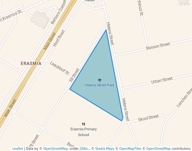 walking in Helena Street Park map in Centurion