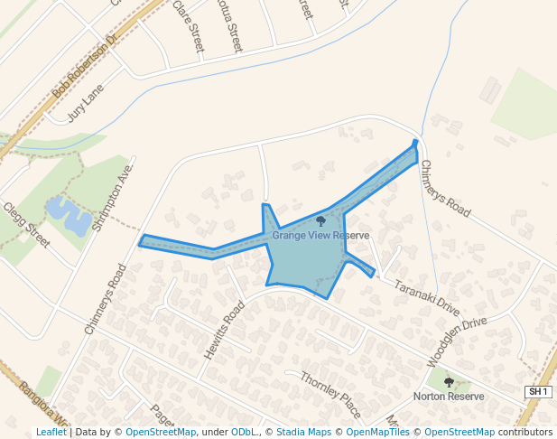 walking in Grange View Reserve map in Woodend