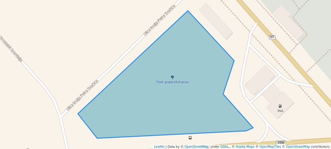 walking in Park grada Mohácsa map in Beli Manastir