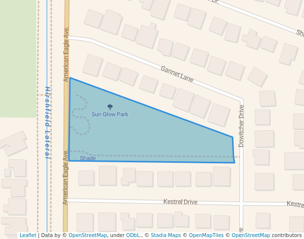 walking in Sun Glow Park map in Patterson