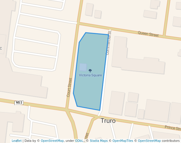 walking in Victoria Square map in Truro