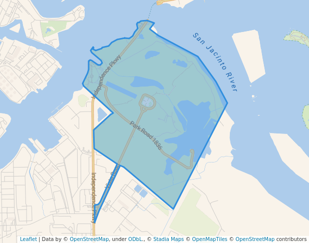 walking in San Jacinto Battleground State Historic Site map in La Porte