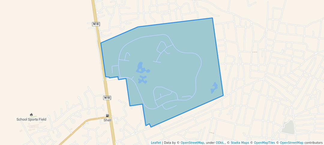 walking in Leopard Park map in Mahikeng