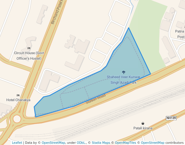 walking in Hardinge Park map in Patna