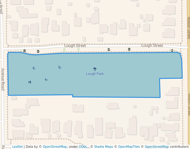 walking in Lough Park map in Timaru