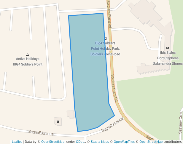 walking in John Eckersley Park map in Soldiers Point