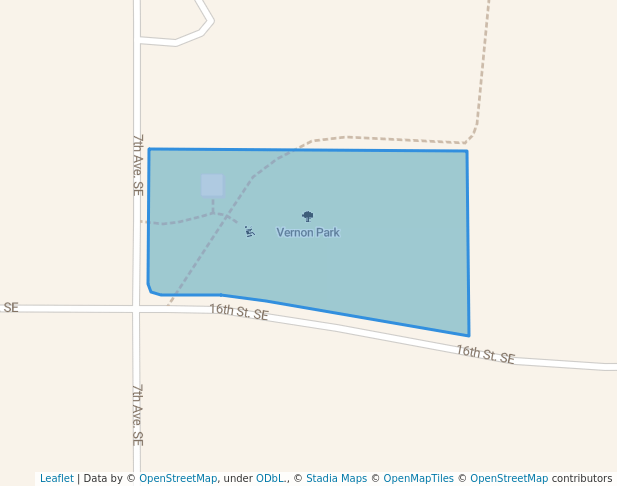 walking in Vernon Park map in Sioux Center