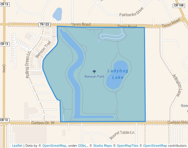 walking in Benson Park map in North Mankato