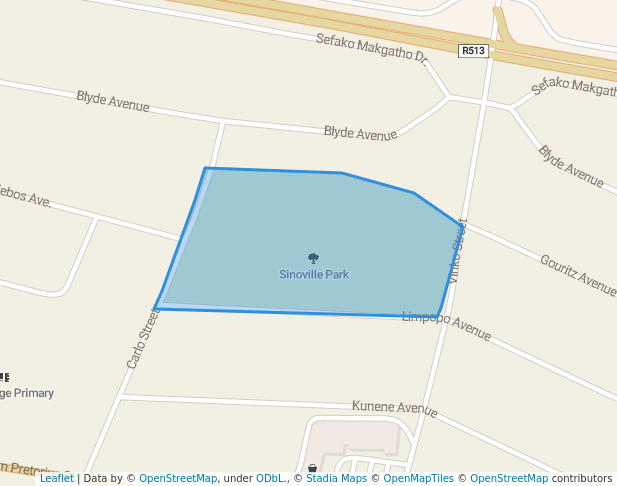 walking in Sinoville Park map in Pretoria