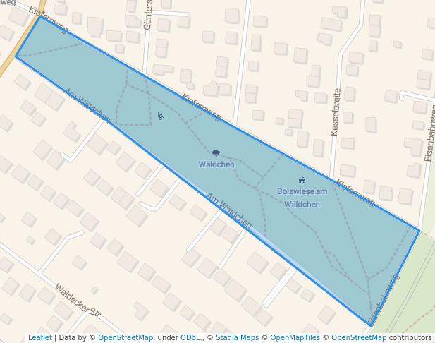 walking in Wäldchen map in Kassel