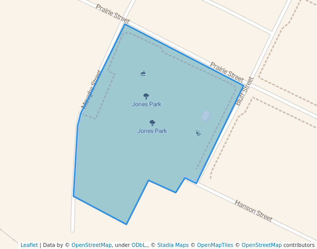 walking in Jones Park map in Mauston