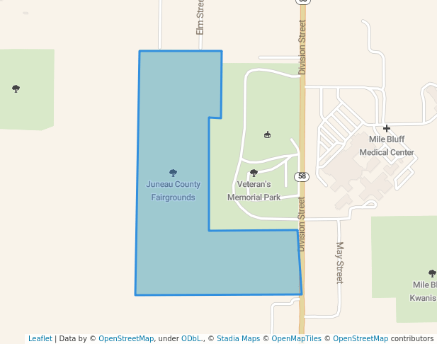 walking in Juneau County Fairgrounds map in Mauston
