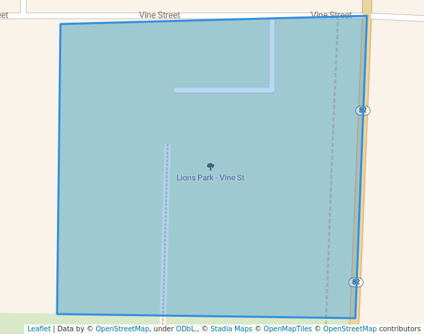 walking in Lions Park - Vine St map in Mauston