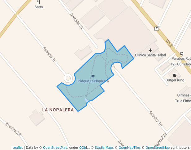 walking in Parque La Nopalera map in Curridabat