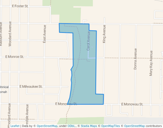 walking in Fireman's Park map in Tomah