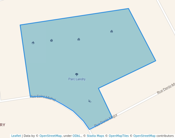 walking in Parc Landry map in Salaberry-de-Valleyfield