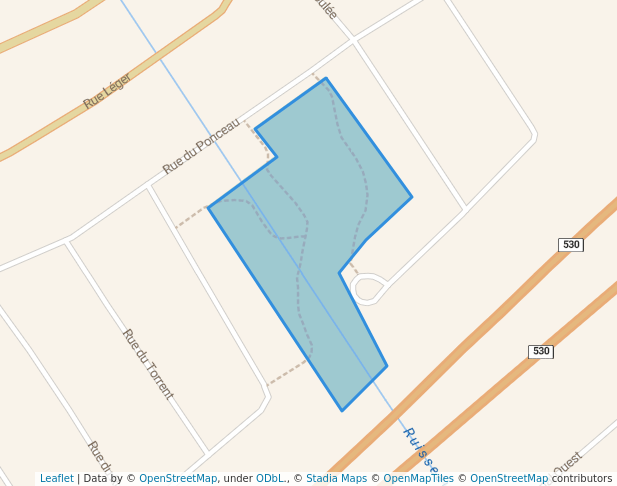 walking in Parc du Ruisseau map in Salaberry-de-Valleyfield