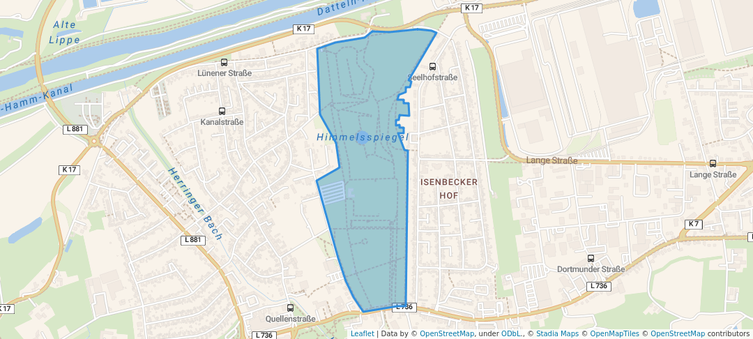 walking in Lippepark Hamm map in Hamm