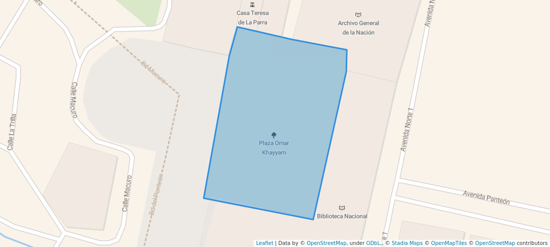 walking in Plaza Omar  Khayyam map in Caracas