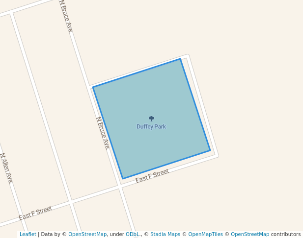 walking in Duffey Park map in Monahans