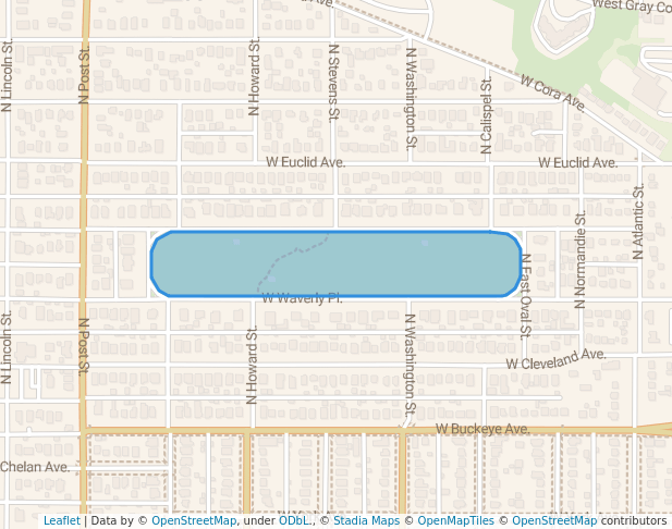 walking in Corbin Park map in Spokane