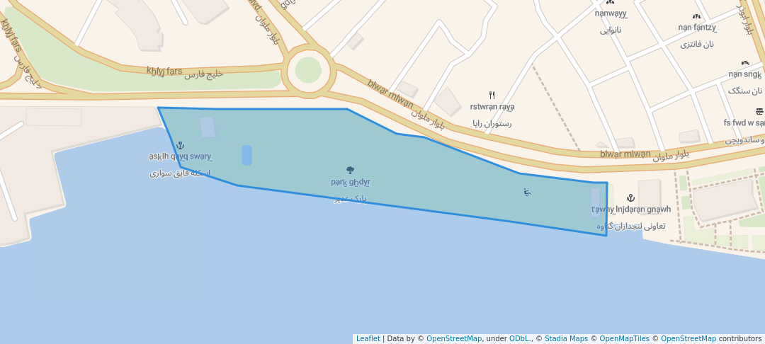 walking in پارک غدیر map in Bandar Ganaveh