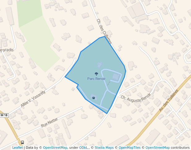 walking in Parc Renoir map in Cagnes-sur-Mer