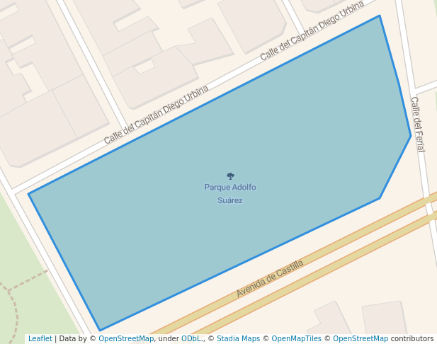 walking in Parque Adolfo Suárez map in Guadalajara