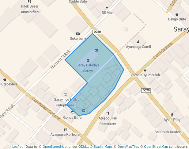 walking in Bülent Ecevit Parkı map in Saray