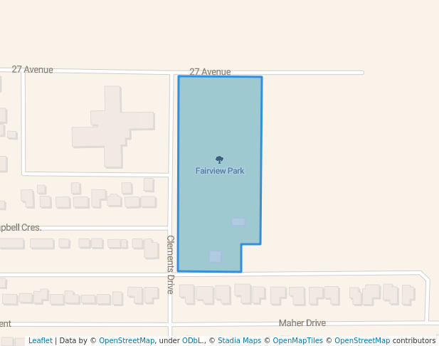 walking in Fairview Park map in North Battleford
