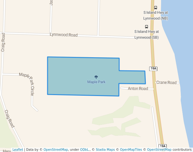 walking in Maple Park map in Campbell River