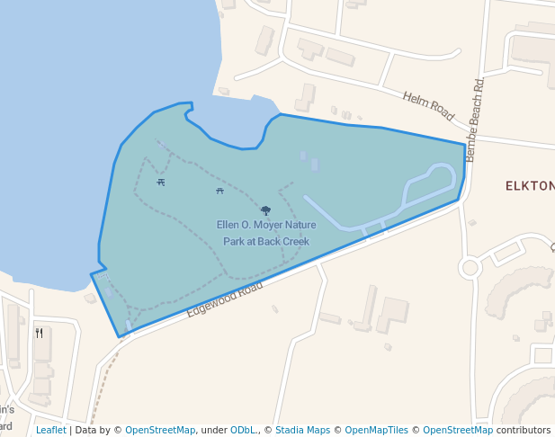 walking in Ellen O. Moyer Nature Park at Back Creek map in Annapolis