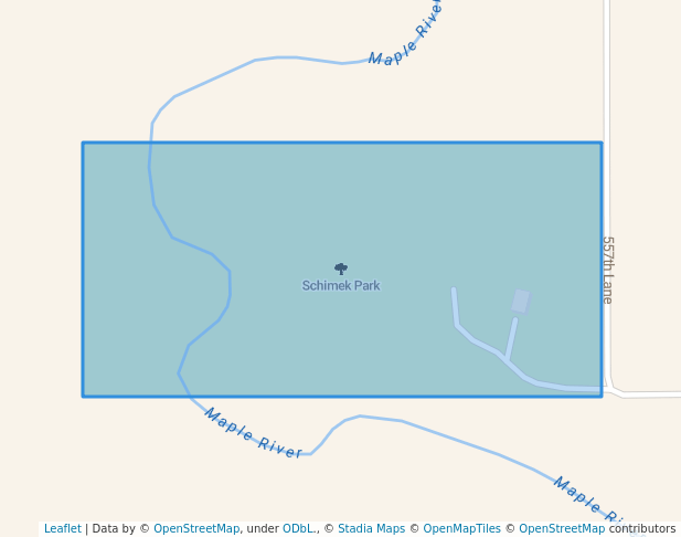 walking in Schimek Park map in Good Thunder