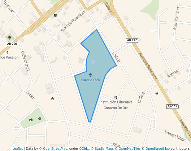 walking in Parque Lara map in Arequipa