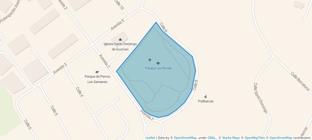 walking in Parque Las Rocas map in Caracas