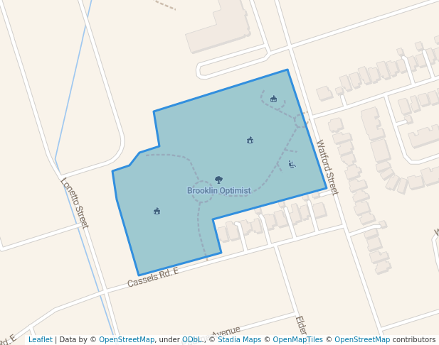 walking in Brooklin Optimist map in Whitby
