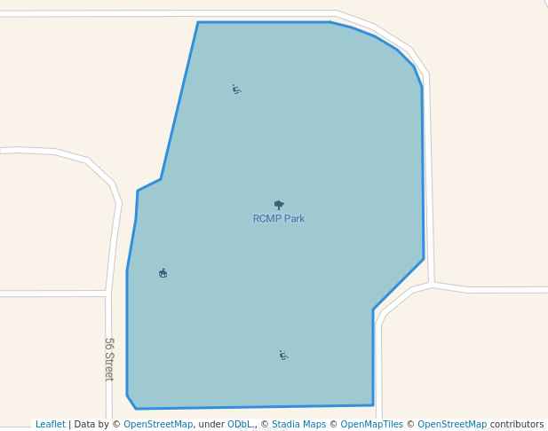walking in RCMP Park map in Saint Paul