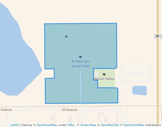 walking in St. Paul Lions Soccer Fields map in Saint Paul