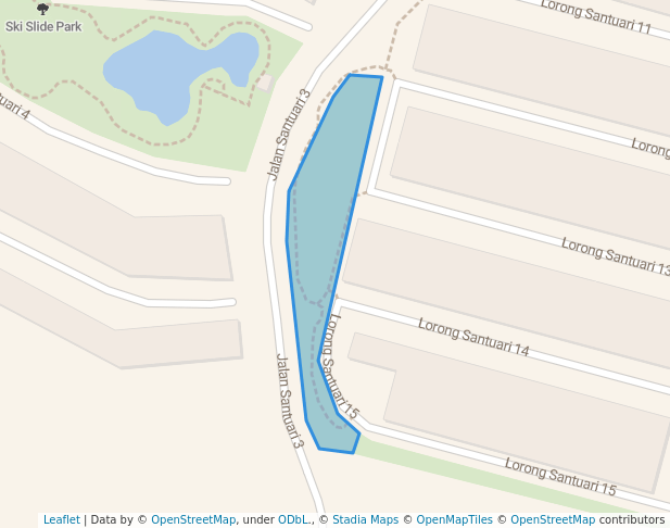 walking in Linear Park map in Simpang Ampat