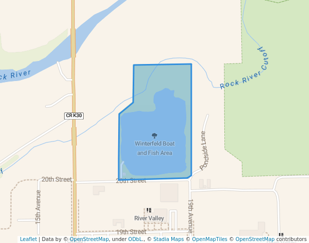 walking in Winterfeld Boat and Fish Area map in Rock Valley