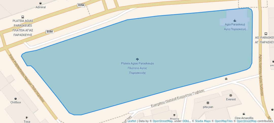 walking in Πλατεία Αγίας Παρασκευής map in Agia Paraskevi