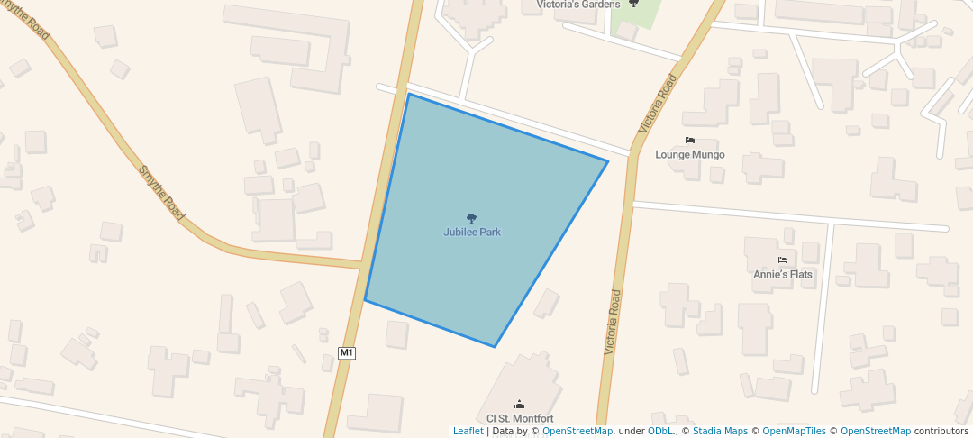 walking in Jubilee Park map in Blantyre