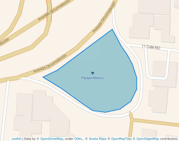 walking in Parque Mexico map in San Pedro Sula