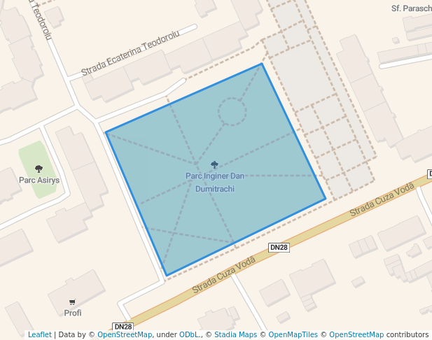walking in PARC ING. DAN DUMITRACHI Parc Ing. Dan Dumitrachi map in Târgu Frumos