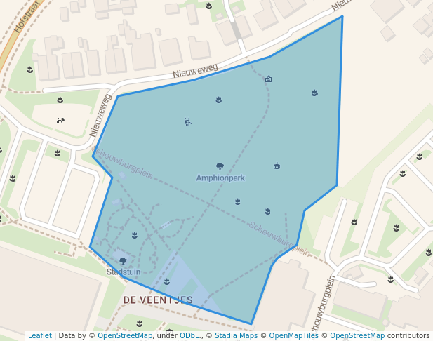 walking in Amphionpark map in Doetinchem