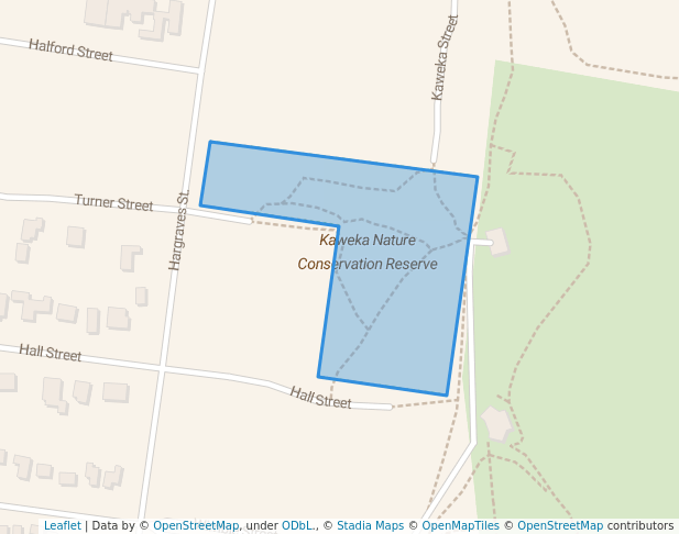 walking in Kaweka Nature Conservation Reserve map in Castlemaine