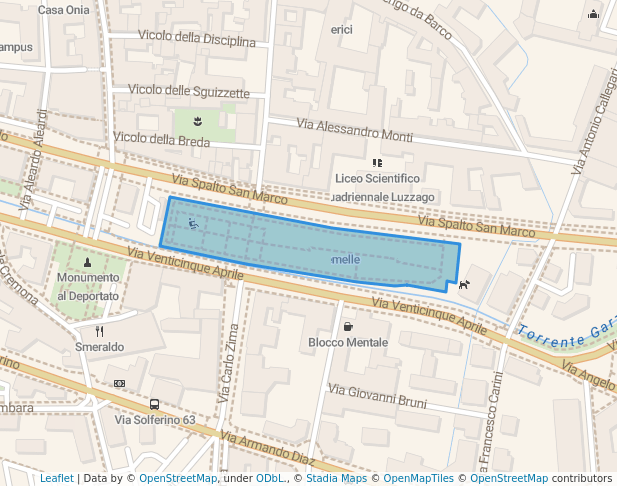 walking in Parco Torri Gemelle map in Brescia